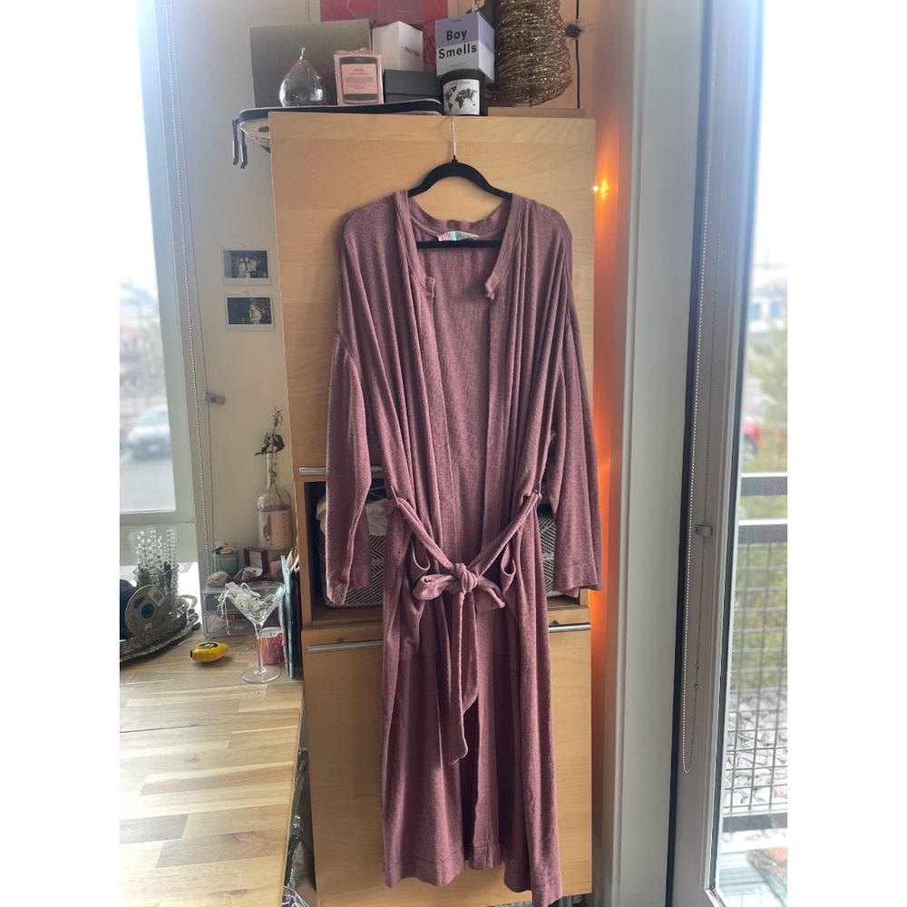 FREE PEOPLE BEACH | L | Intimately Babe I'm Yours Maxi Cardi Robe Dried Current - Picture 9 of 10